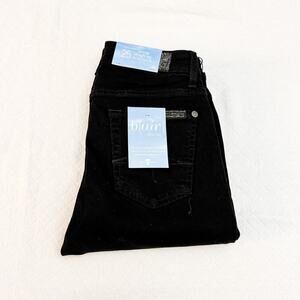 7 For All Mankind Kimmie Straight Black Denim Jeans NWT Size 25